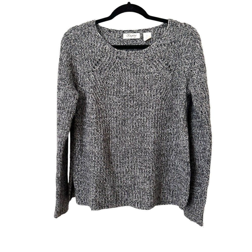 KINGSLEY LONDON‎ Side Zip Crewneck Angora Blend Sweater Sz S